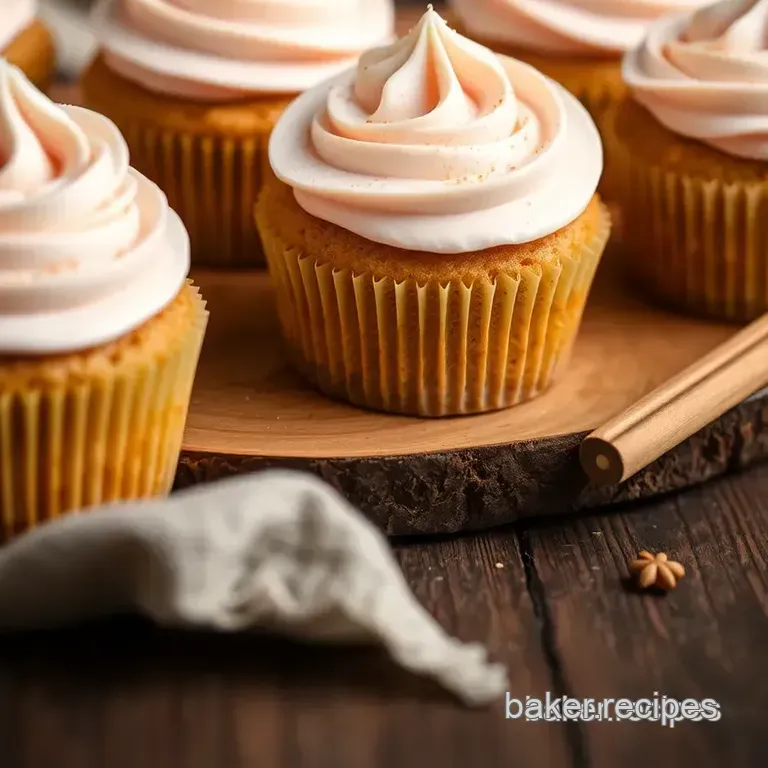 Snickerdoodle Cupcakes with Creamy Cinnamon Frosting presentation