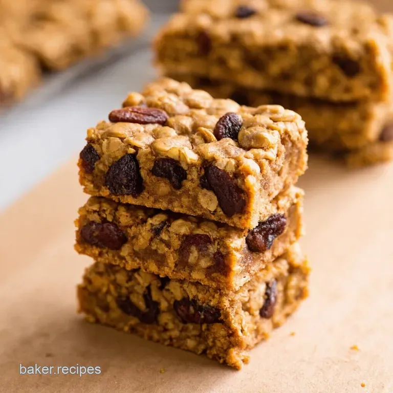 Soft Chewy Oatmeal Raisin Granola Bars presentation