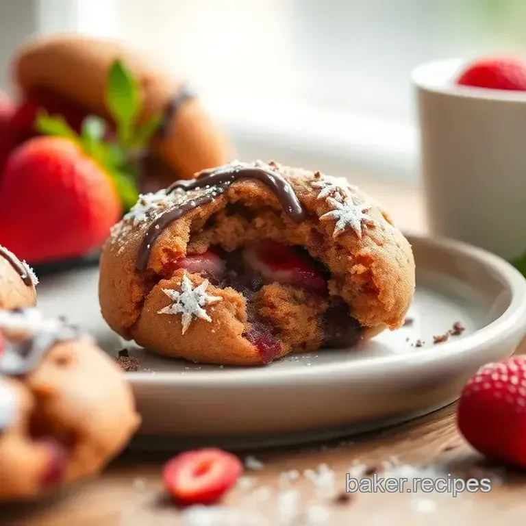 Strawberry Bliss Cookies with Chocolate Drizzle