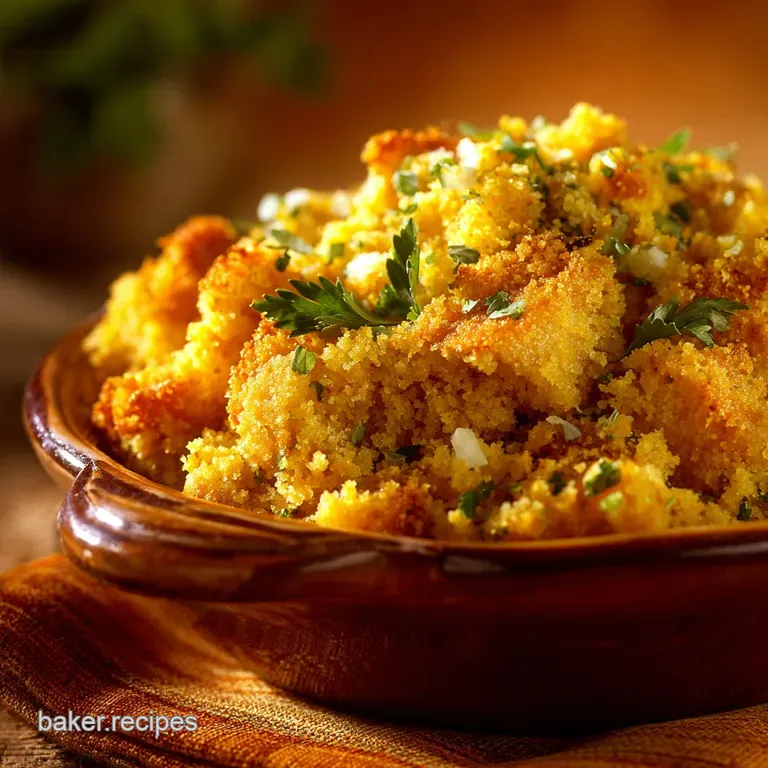 Cornbread Dressing Quintessential Southern Recipe for Crispy Texture presentation