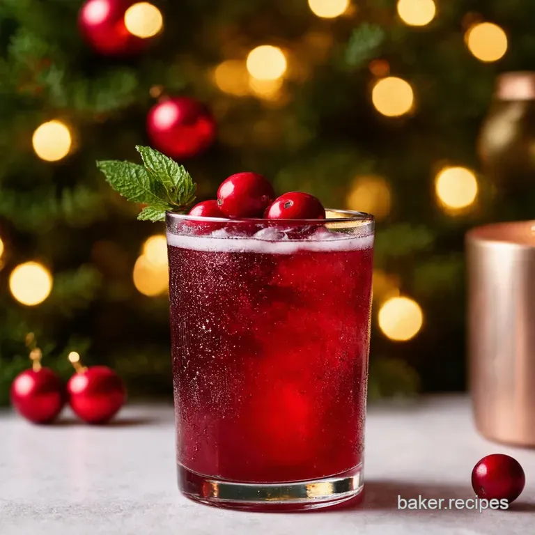 Sparkling Cranberry St Germain Cocktail presentation