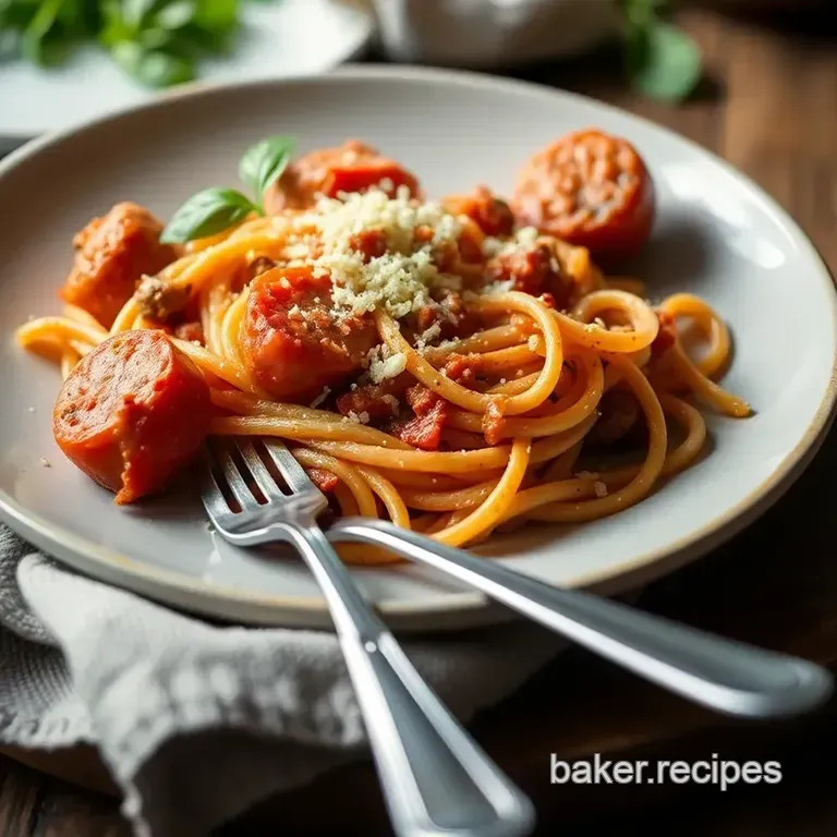 Speedy Sausage & Tomato Pasta: Dinner in a Flash! presentation