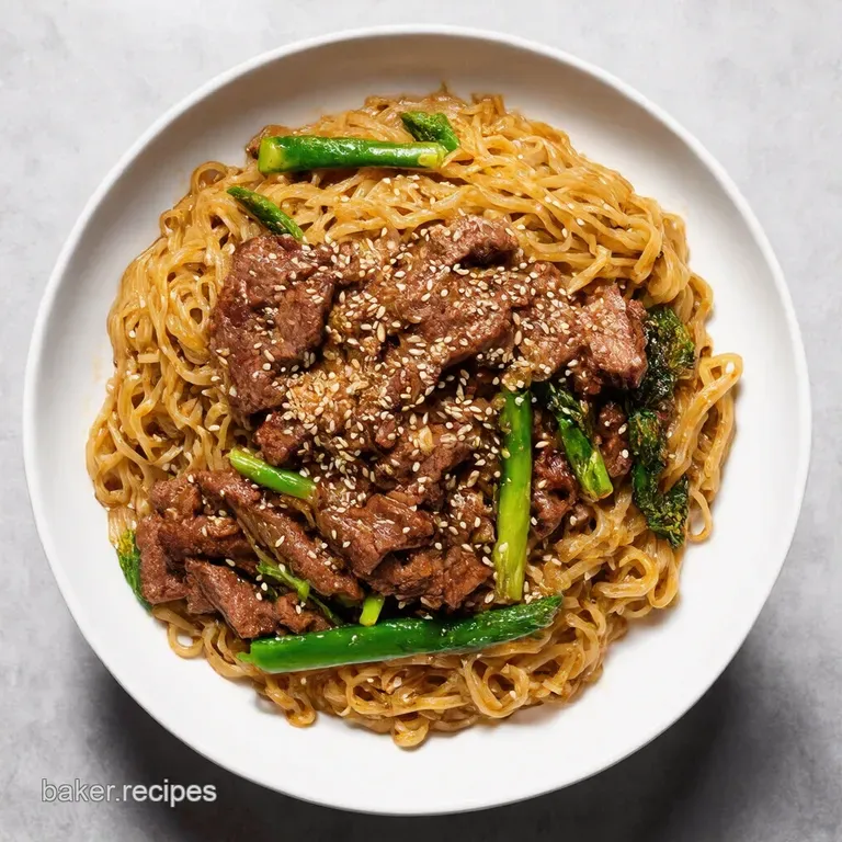Speedy Sesame Beef Noodle StirFry