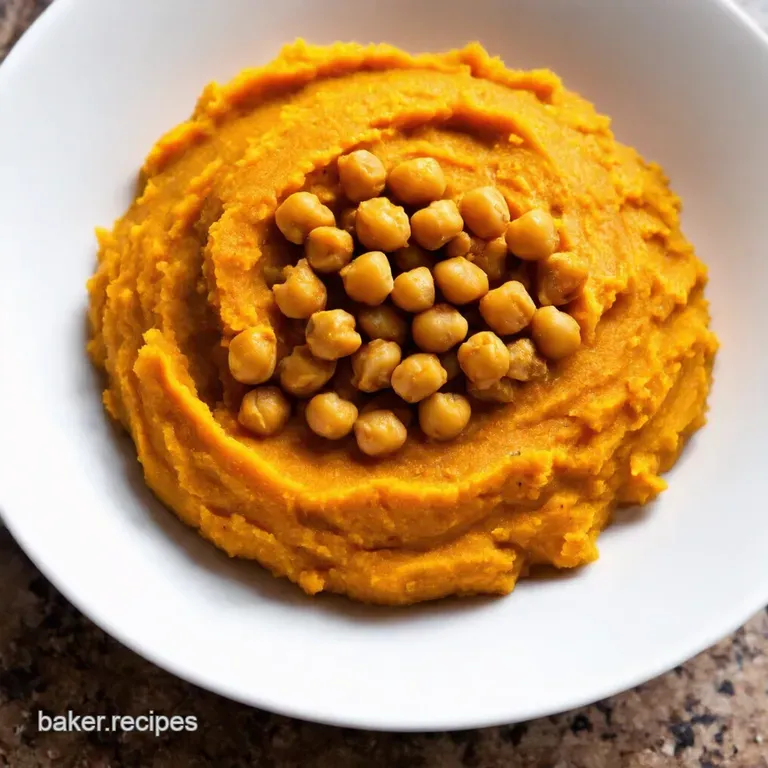 Spiced Chickpea Sweet Potato Sausage Mash presentation