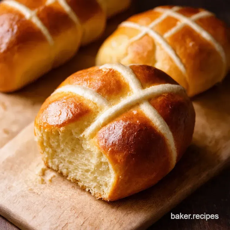 Spiced Easter Hot Cross Buns presentation