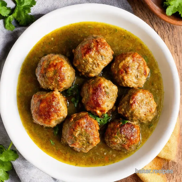 Spiced Lamb Meatballs with Lemonherb Yogurt Sauce presentation