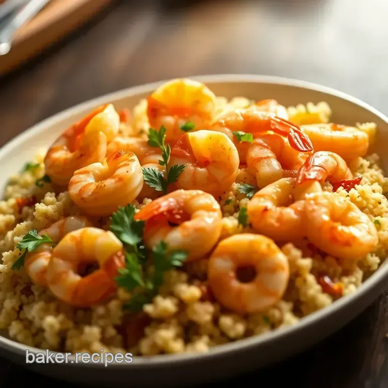Spicy Garlic Shrimp with Lemon Couscous presentation
