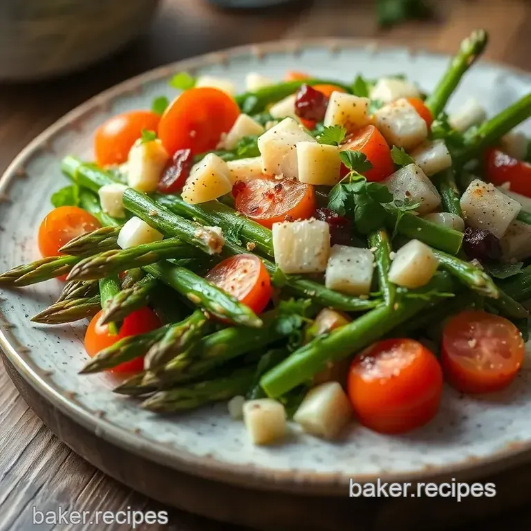 Zesty Quick Asparagus Salad with Fresh Vegetables presentation