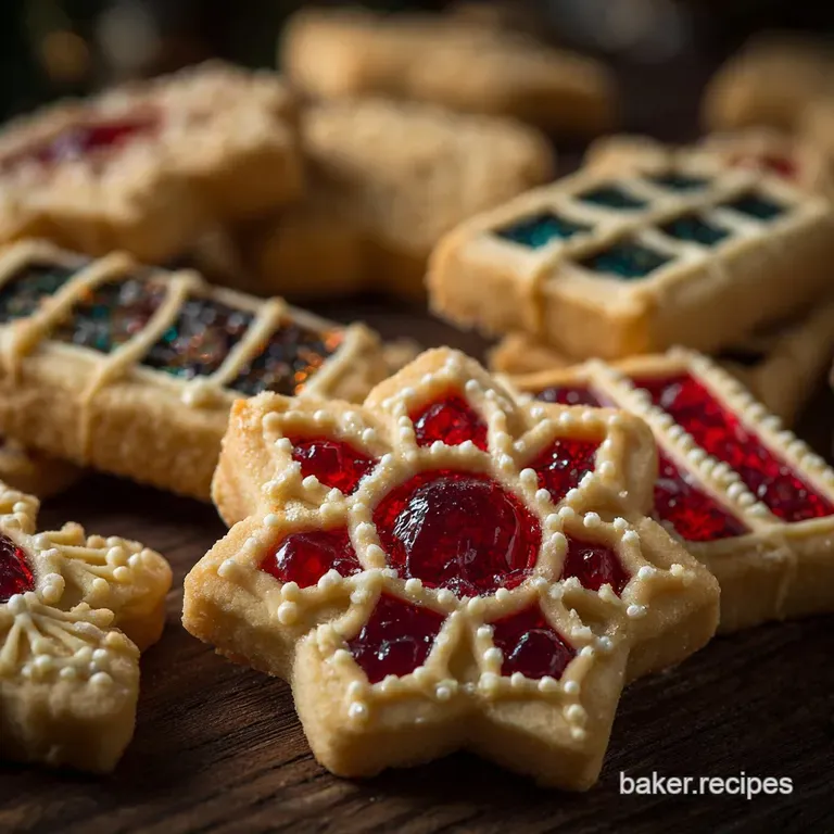 Christmas Cookies: Elegant Stained Glass Shortbread Biscuits presentation