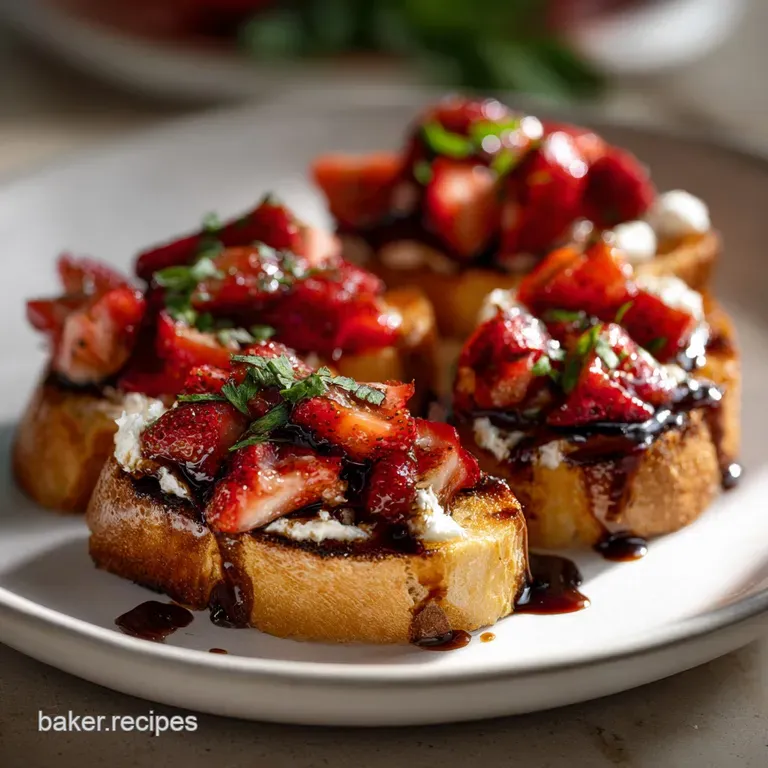 The Best 20 Minute Strawberry Balsamic Crostini Easy Strawberry Brusc presentation