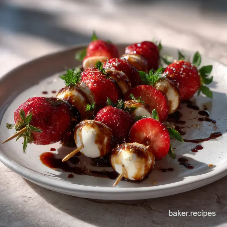 Strawberry Caprese Skewers | Fresh & Flavorful Bites