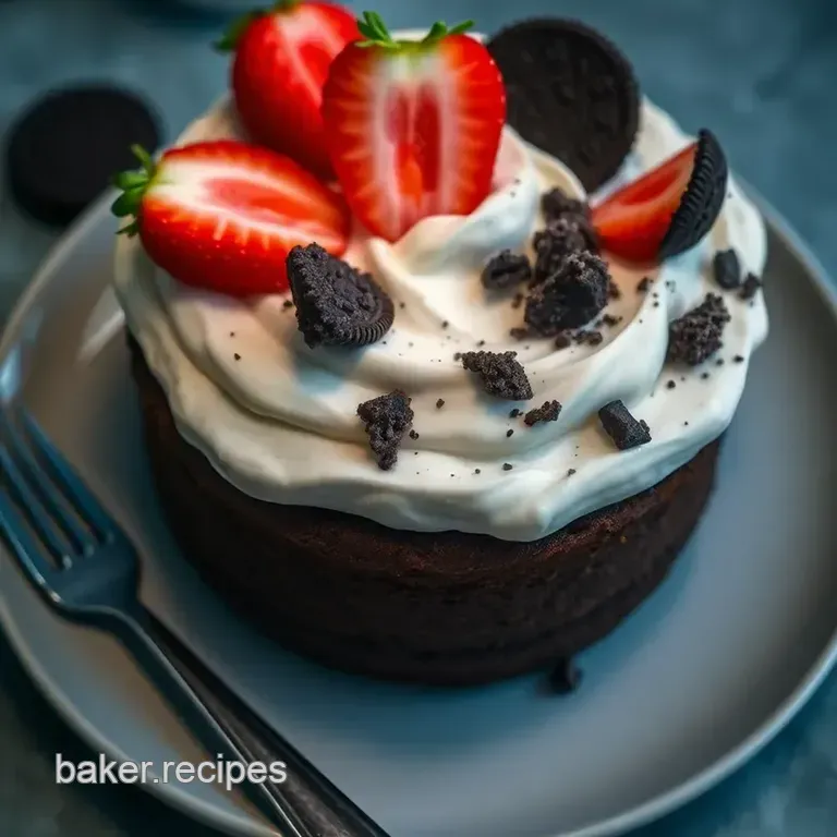 Strawberry Oreo Dream Cake presentation
