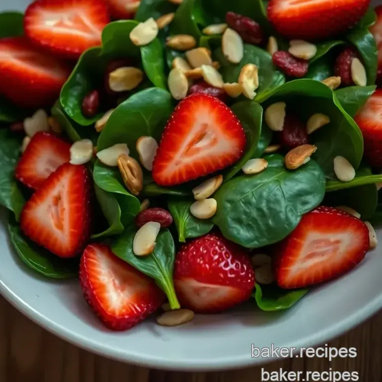 Strawberry Spinach Salad with Sweet Poppy Seed Dressing presentation