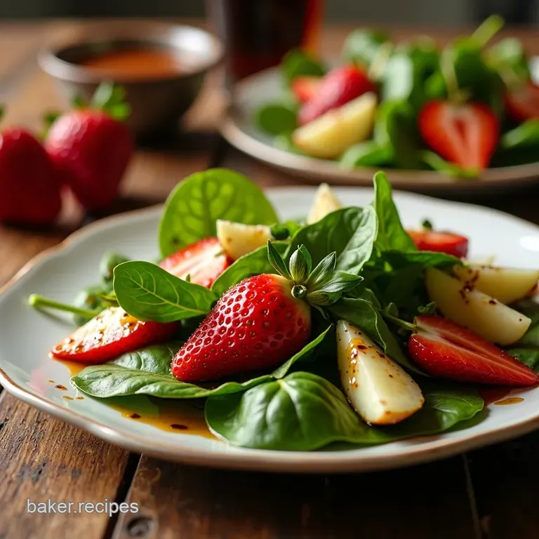 Strawberry Spinach Sunshine Salad with Balsamic Poppy Seed Bliss presentation