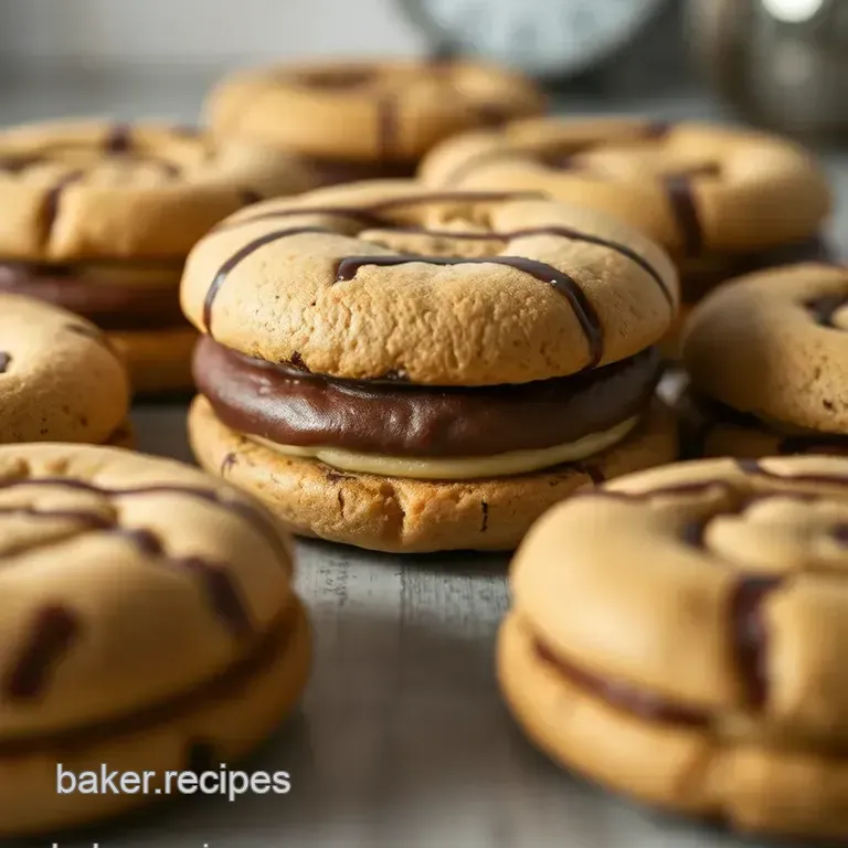 Striped Fudge Cookie Sandwiches presentation