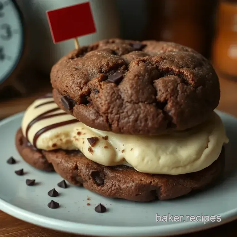 Striped Fudge Cookie Sandwiches