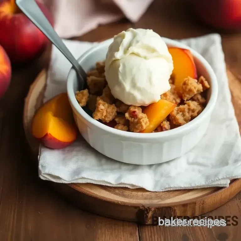 My Grandmother' s Bake Peach Crisp: A Sweet & Crunchy Delight presentation