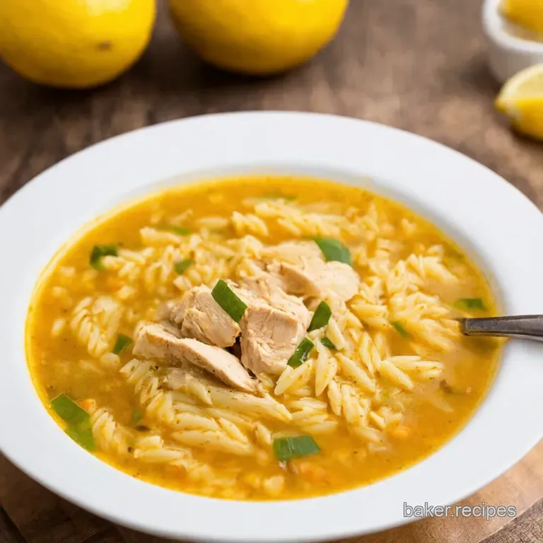 Sunshine in a Bowl Lemon Chicken Orzo Soup presentation