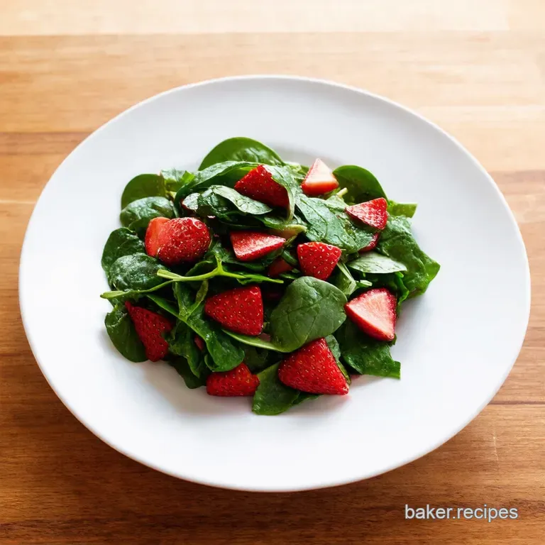 Sunshine Spinach Strawberry Salad with Balsamic Glaze presentation