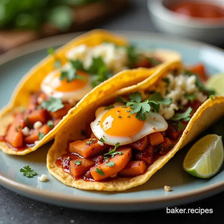 Sunshine in a Tortilla Sweet Potato Breakfast Tacos with Chipotle Crema