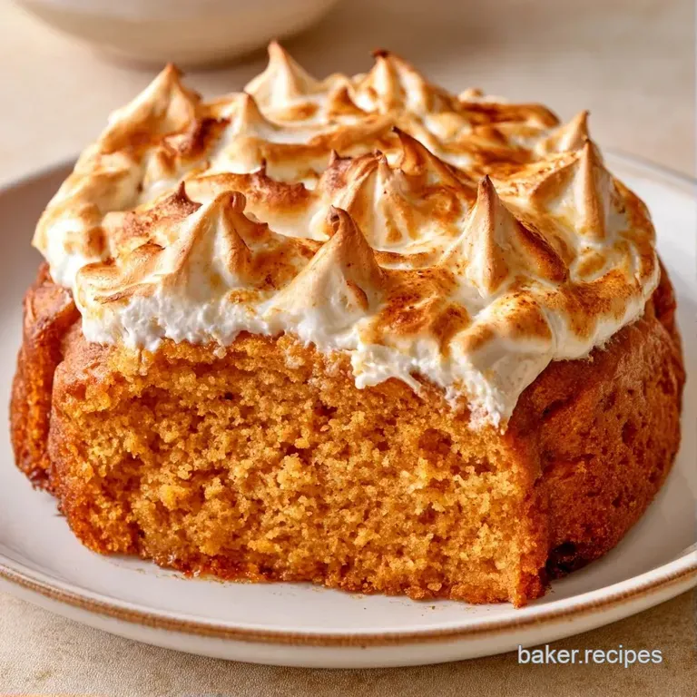A thick slice of orange cake on a white ceramic plate, paired with a dollop of whipped cream and fresh mint.