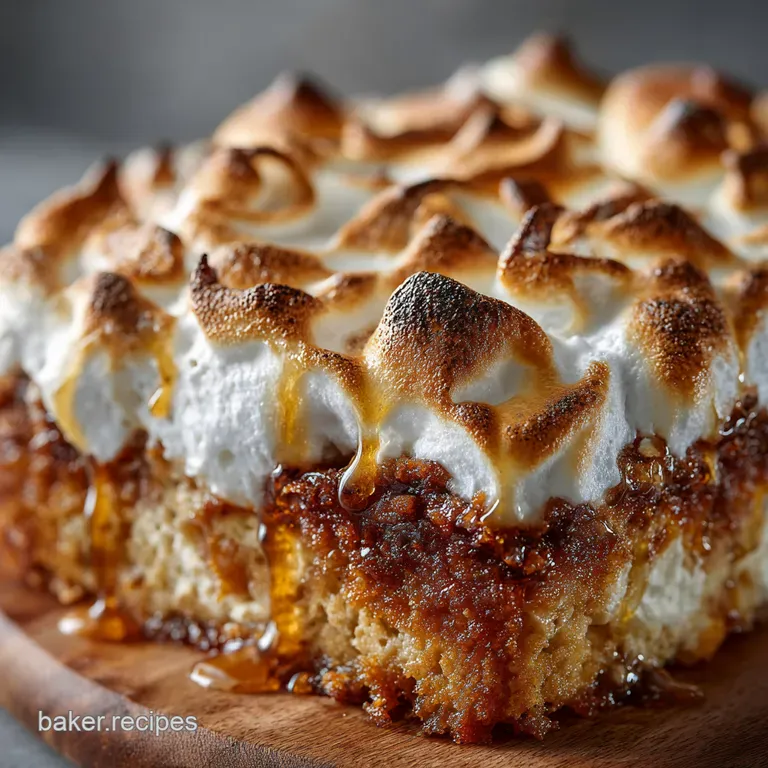 Sweet Potato Casserole with Toasted Marshmallow Meringue presentation