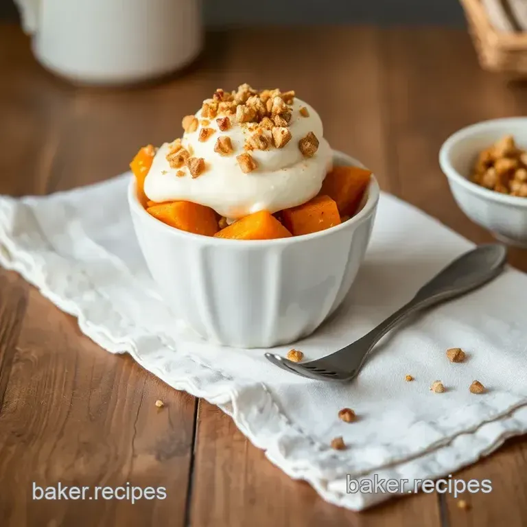 Bake Sweet Potato Delight with Crunchy Topping presentation