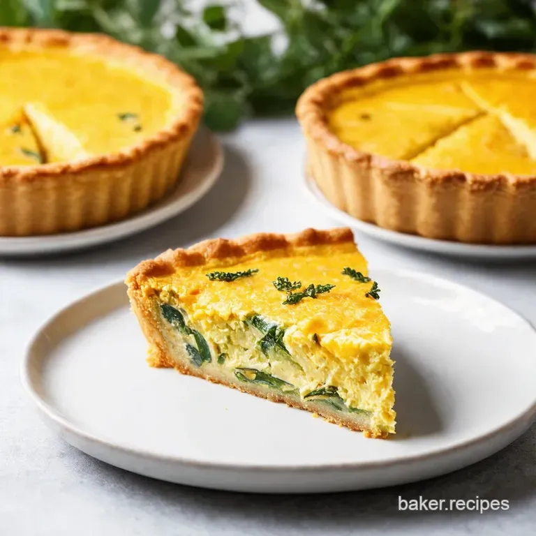 Tangy Goat Cheese Spring Vegetable Quiche presentation
