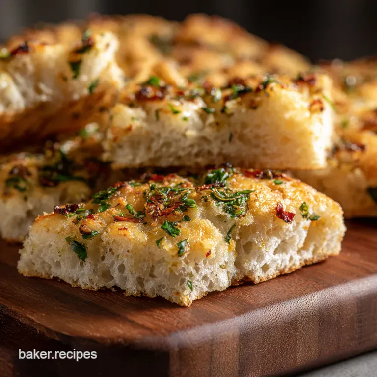 The Crown Jewels of Garlic Slowcooked Confit Focaccia presentation