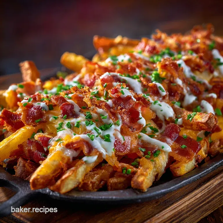 Loaded Fries: The Full Monty Recipe with Aged Cheddar Sauce and Bacon