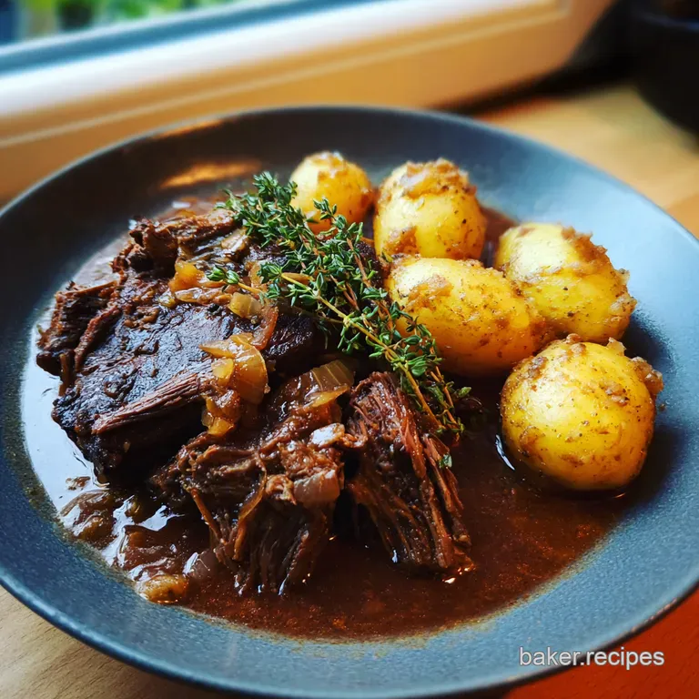 The Managed Maestro Slowbraised Beef and Red Wine Comfort presentation