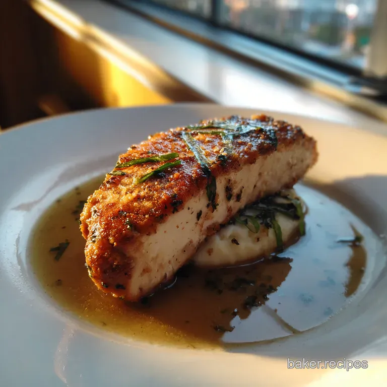 The Managed Meal Sous Vide Chicken with Parsnip Puree and Tarragon Jus presentation