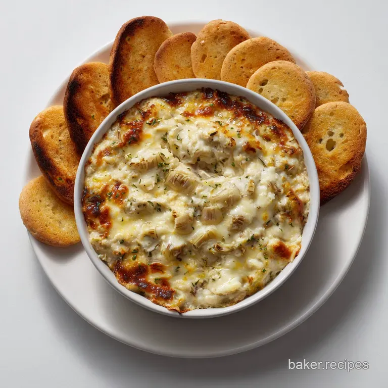 Cheesy Dips: Baked Three-Cheese Roasted Garlic Dip presentation