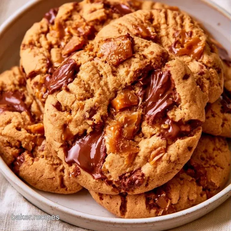 A neat stack of warm, chewy cookies on a white ceramic plate beside a glass of cold milk and a linen napkin.