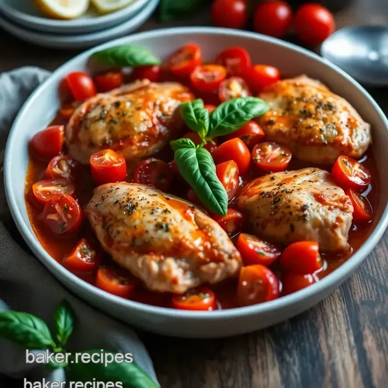 Tomato Basil Chicken Bake &ndash; a Comforting and Flavorful Dish presentation