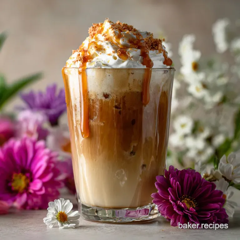 Elegant tres leches latte in a stemmed glass, garnished with a cinnamon stick and star anise. Condensation on the glass, i...