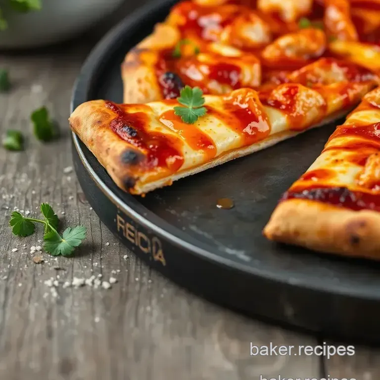 Bake BBQ Chicken Pizza with Tangy Flavor presentation