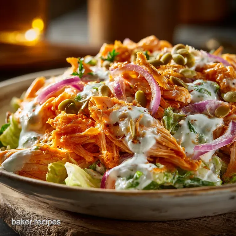 Buffalo Chicken Salad: the Ultimate Tangy Creamy Blue Cheese Feast presentation