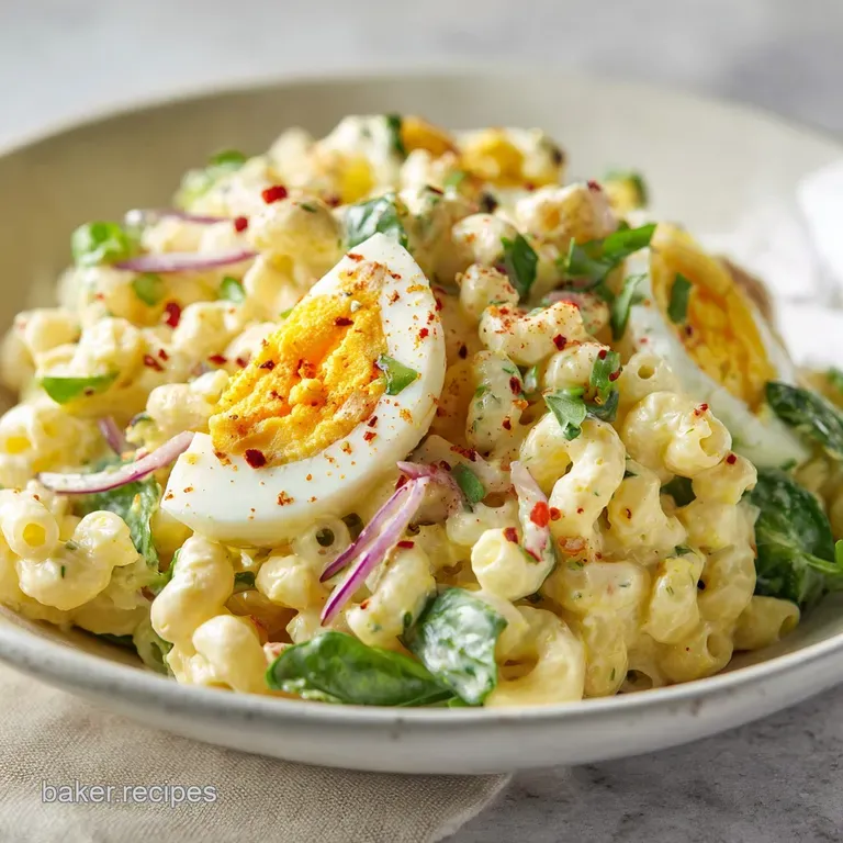 Deviled Egg Macaroni Salad: Elevated Picnic Classic presentation