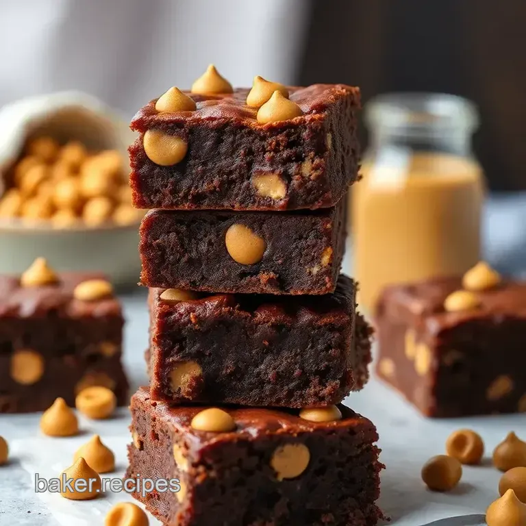 Decadent Peanut Butter Chip Brownies presentation