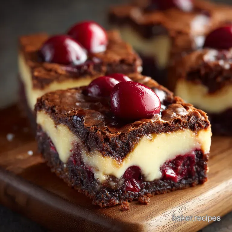 The Ultimate Fudgy Cherry Cheesecake Brownies a British Baking Bonanza presentation
