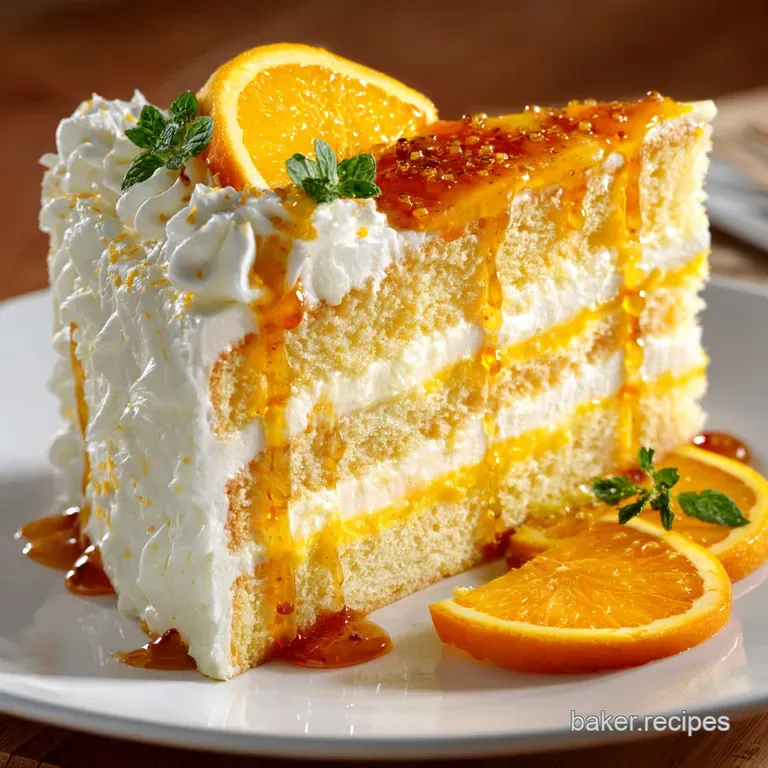 Orange Creamsicle Cake with Cream Cheese Frosting Layers
