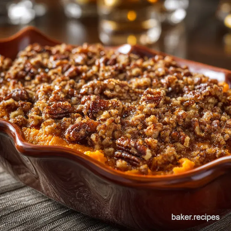 Sweet Potato Casserole with Pecan Streusel Top