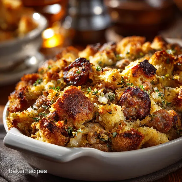 Sausage Stuffing: the Ultimate Herby Sage Stuffing for a Moist and Crispy Result presentation