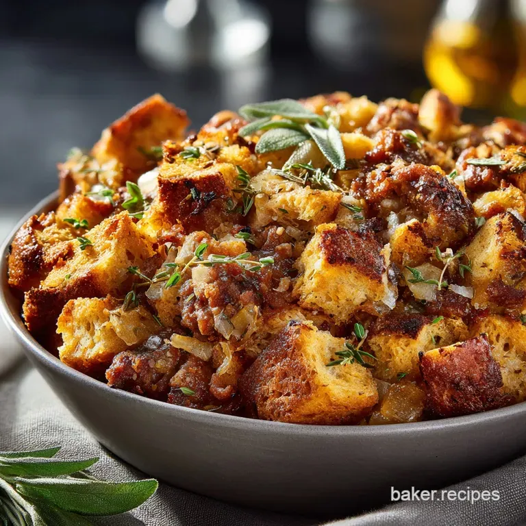 Thanksgiving Stuffing: the Ultimate Sourdough Sage and Sausage Feast presentation