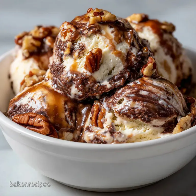 Turtle Ice Cream: Ultimate Decadent Swirl presentation
