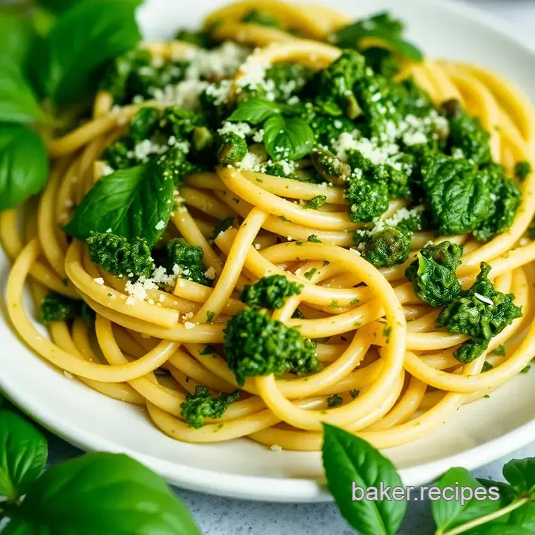 Vibrant Basil Pesto Pasta: a Weeknight Wonder presentation