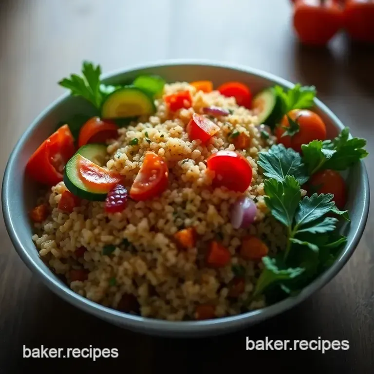Vibrant Quinoa & Roasted Vegetable Bowl presentation