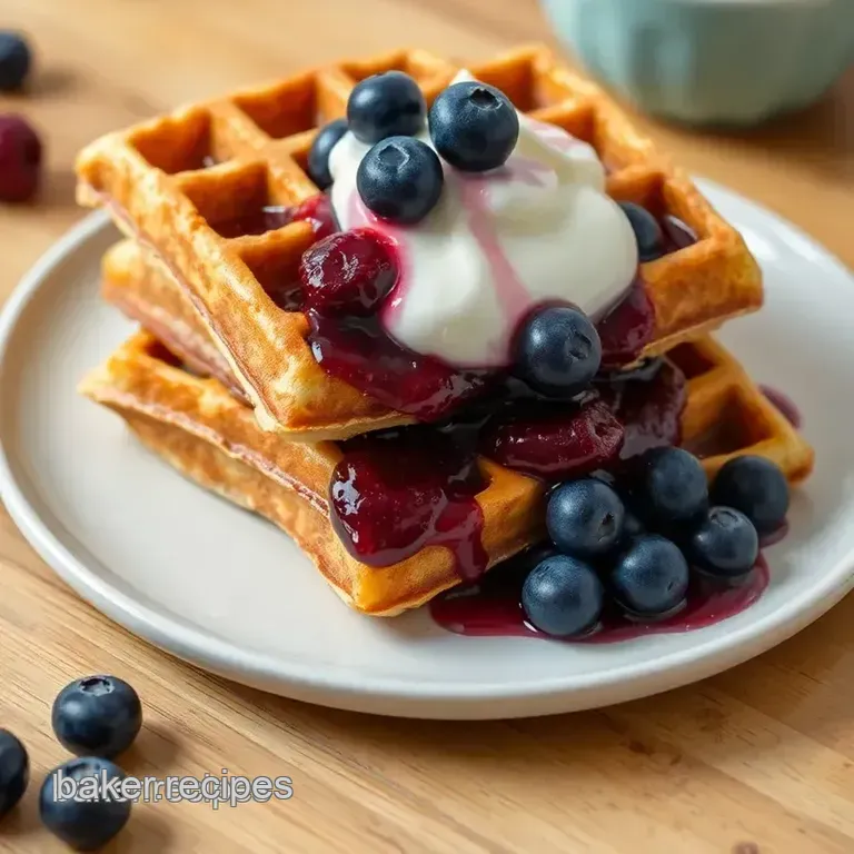 Waffle Blueberry Buttermilk Delight presentation