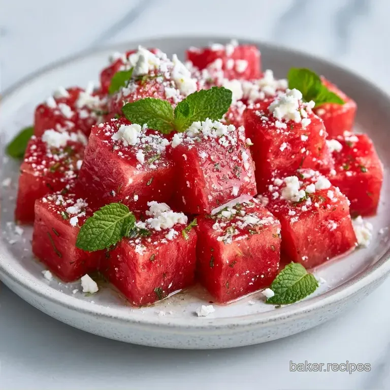 Watermelon Mint Snack with Feta and Lime